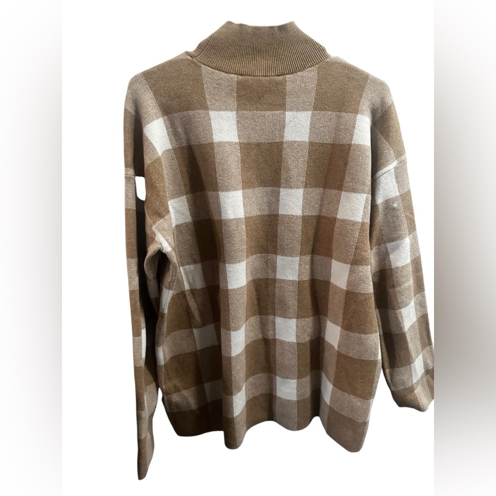 Loft window pain plaid Sweater size 14 - Picture 3 of 5